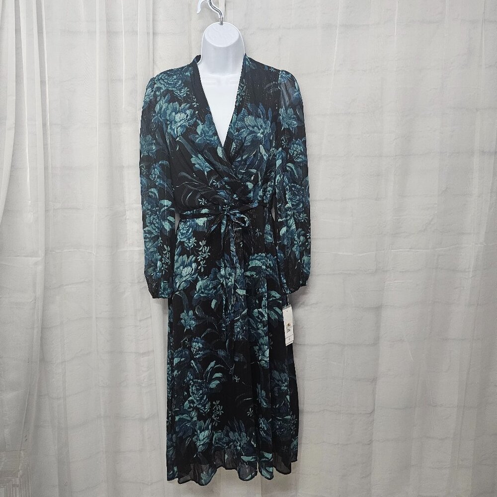 Donna Ricco Midi Dress Goth Whimsigoth Sheer Floral Metallic 4 NWT - Picture 15 of 15